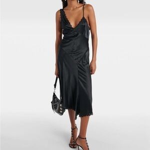 Isabel Marant Ayrich asymmetrical embroidered silk midi dress